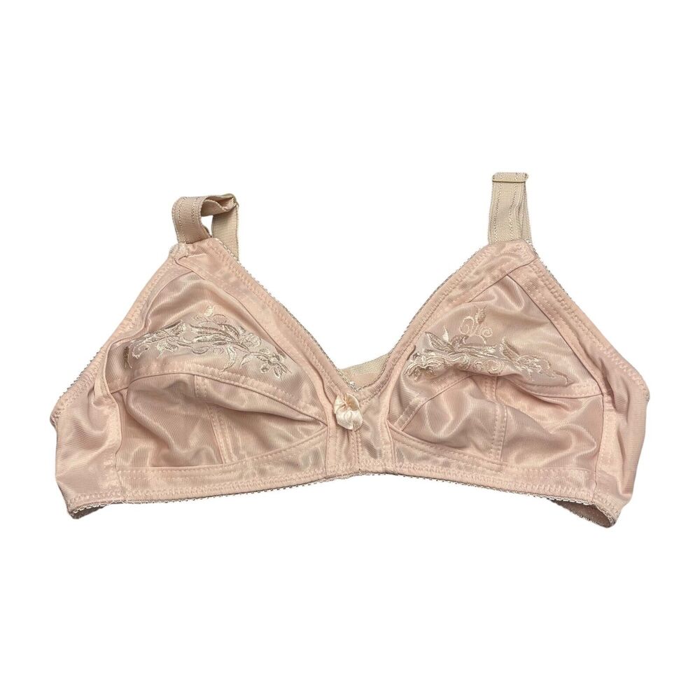 Wei Nong Hao Bra Women's 42C Rose Pink Nylon Stretch Adjustable Strap Wireless - Picture 5 of 6